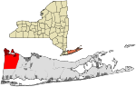 Suffolk County, NY, towns and villages Town of Huntigton highlighted